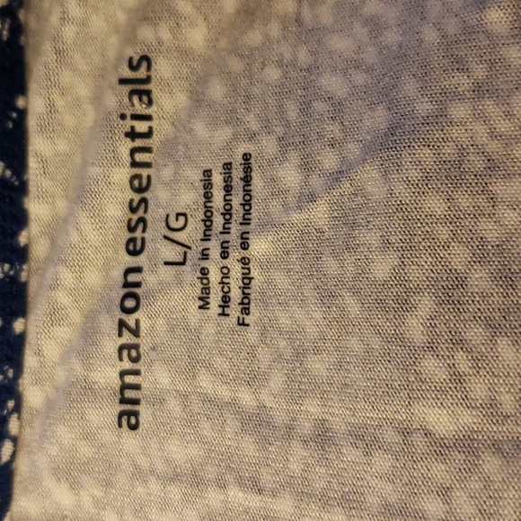 Amazon Essentials Cap-Sleeve Faux-Wrap Dress Navy with Dots Size L - Picture 2 of 8